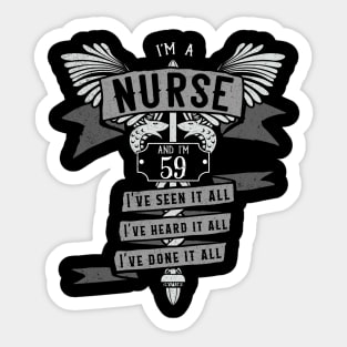 Funny 59th Birthday Nurse Gift Idea Sticker